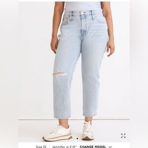 Madewell The Perfect Vintage Crop Jean in Sudbury Wash SZ 32